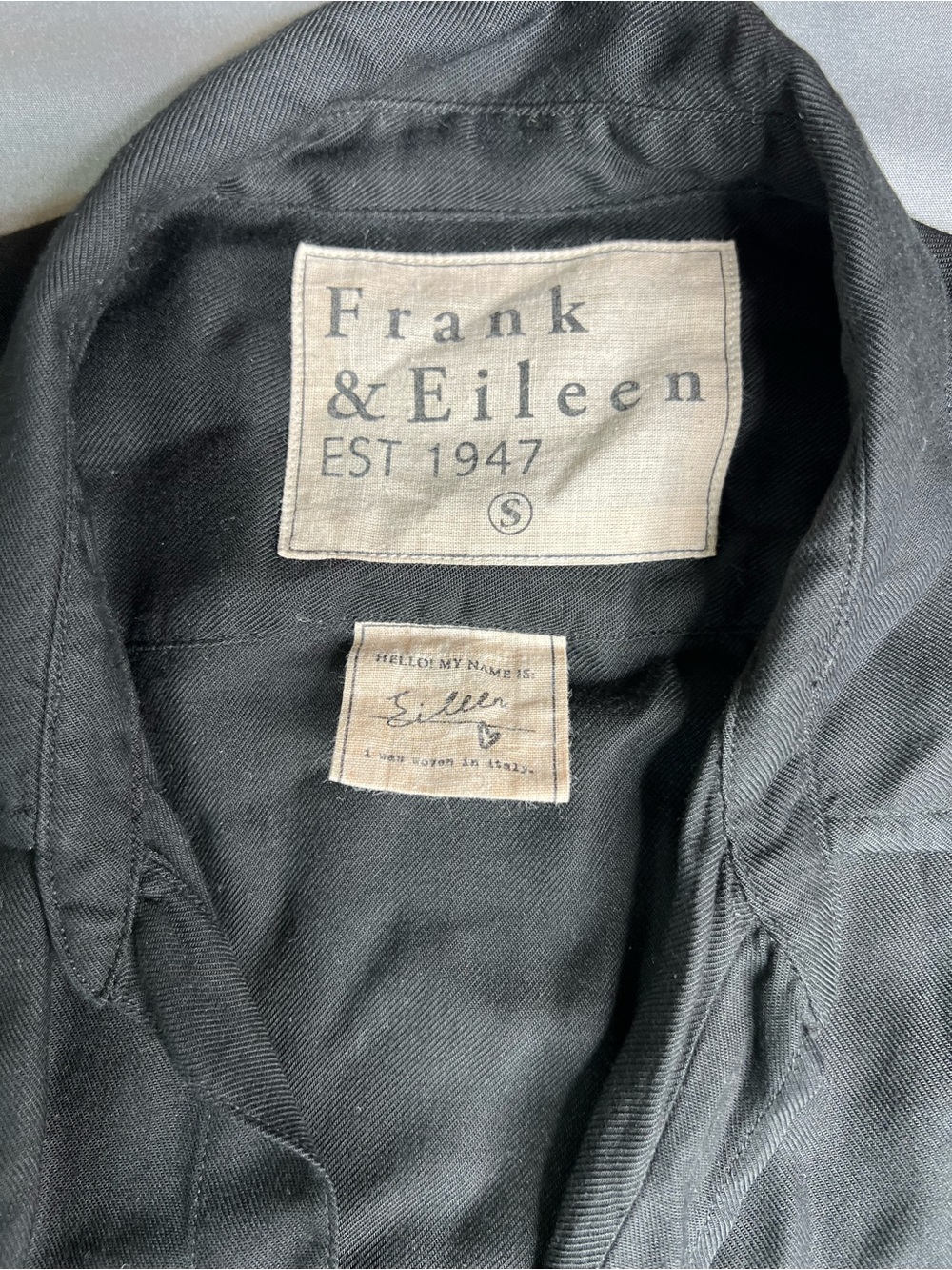 Frank & Eileen “Eileen” Black Modal Button-Up Shirt size Small